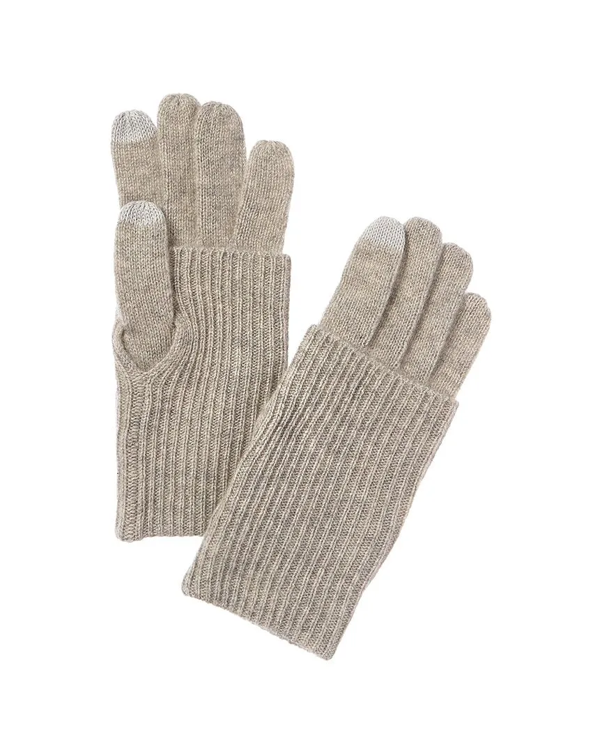 Amicale Cashmere Fold-Over Rib Cuff Cashmere Gloves
