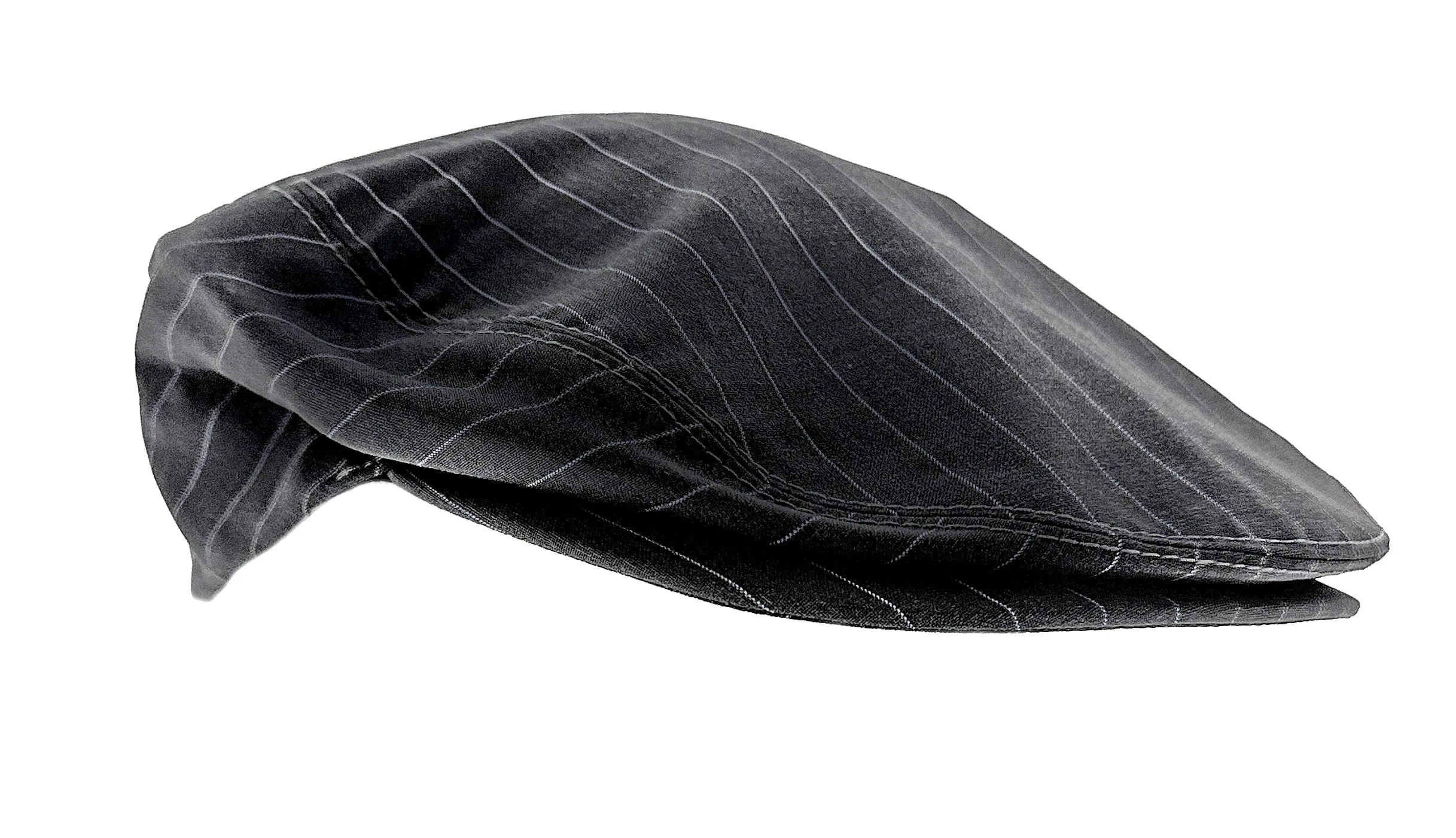 Dolce & GabbanaCharcoal Stripe Wool  Vintage Flat Cap-58