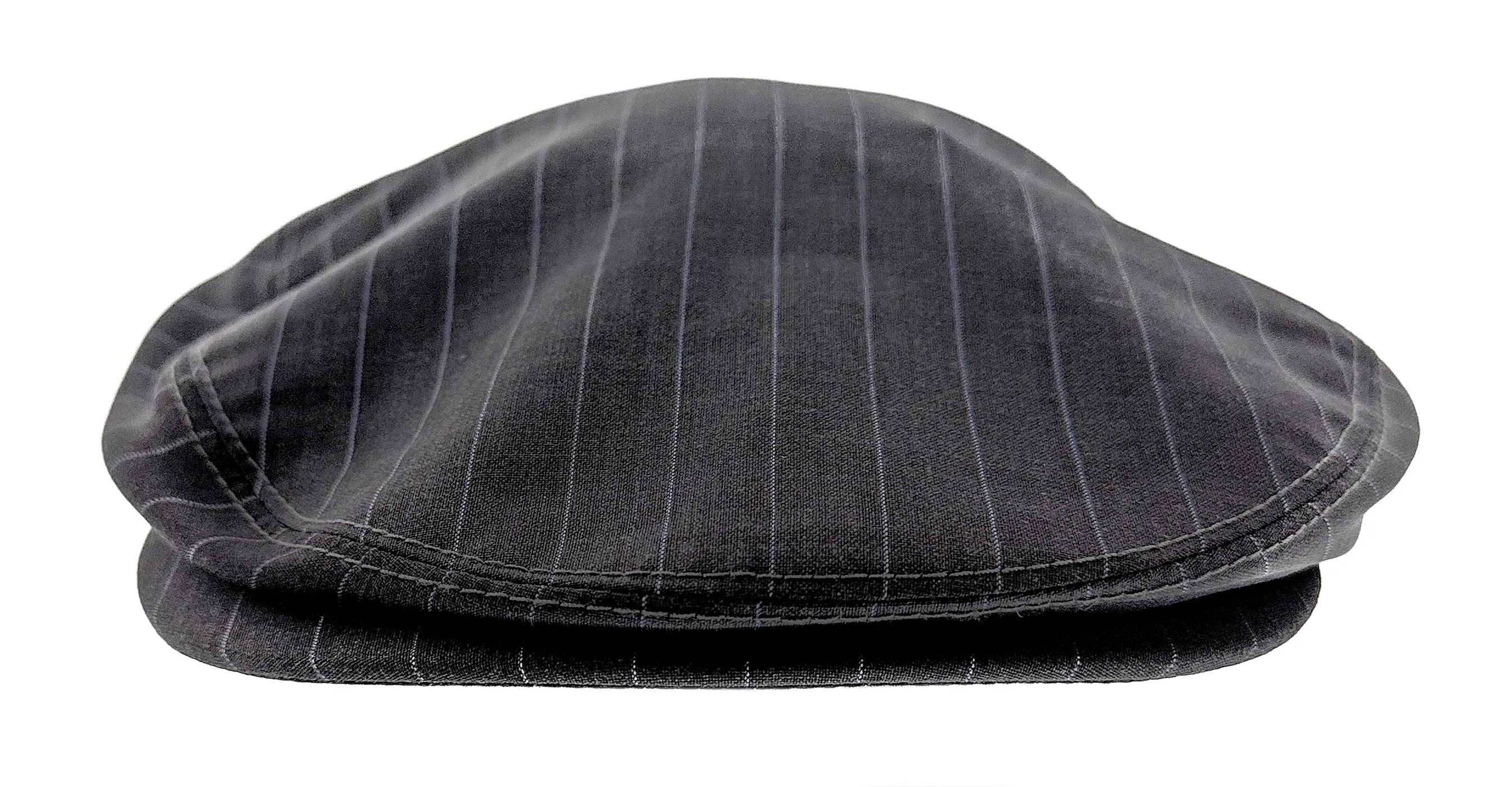 Dolce & GabbanaCharcoal Stripe Wool  Vintage Flat Cap-58