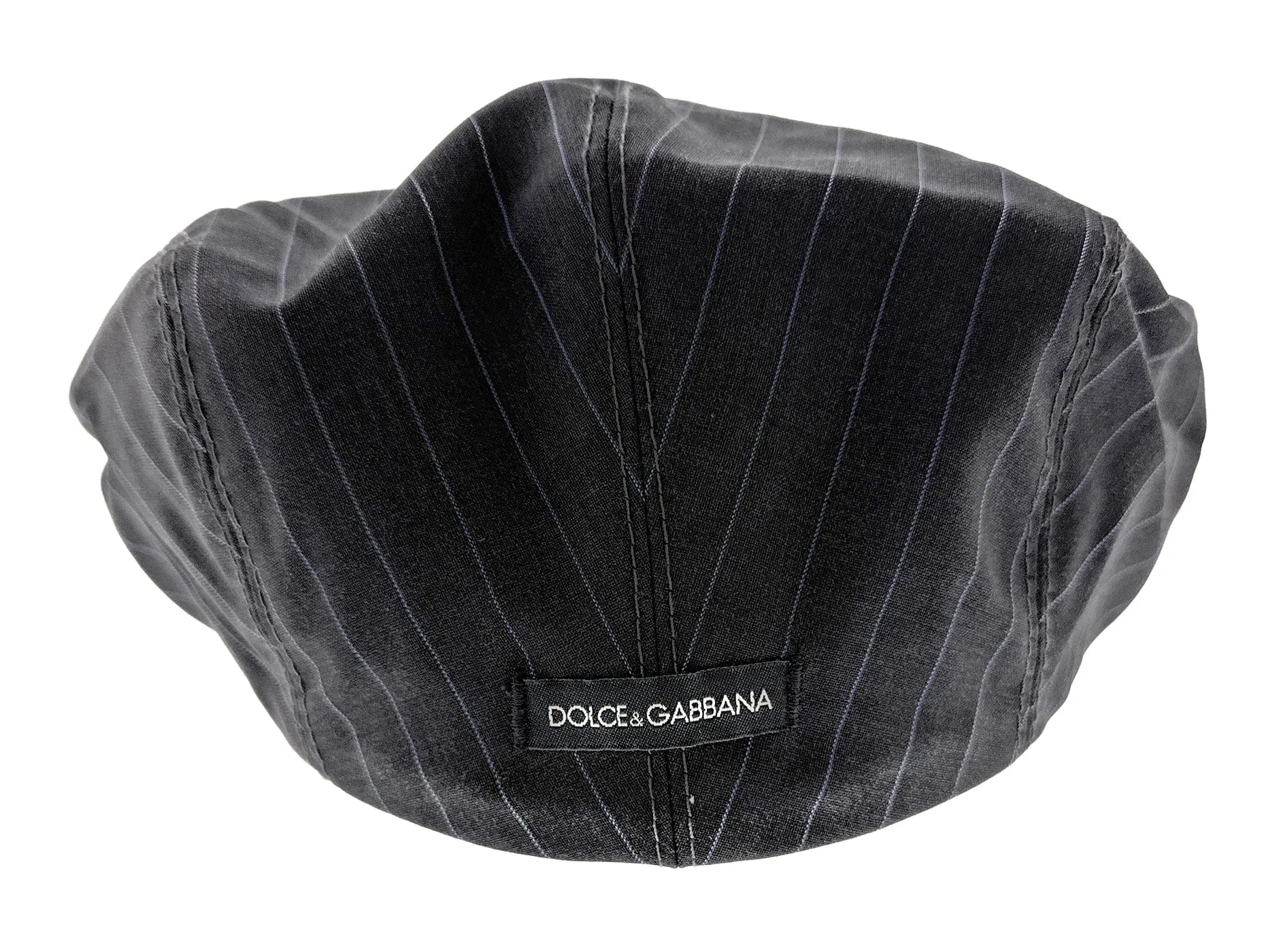 Dolce & GabbanaCharcoal Stripe Wool  Vintage Flat Cap-58