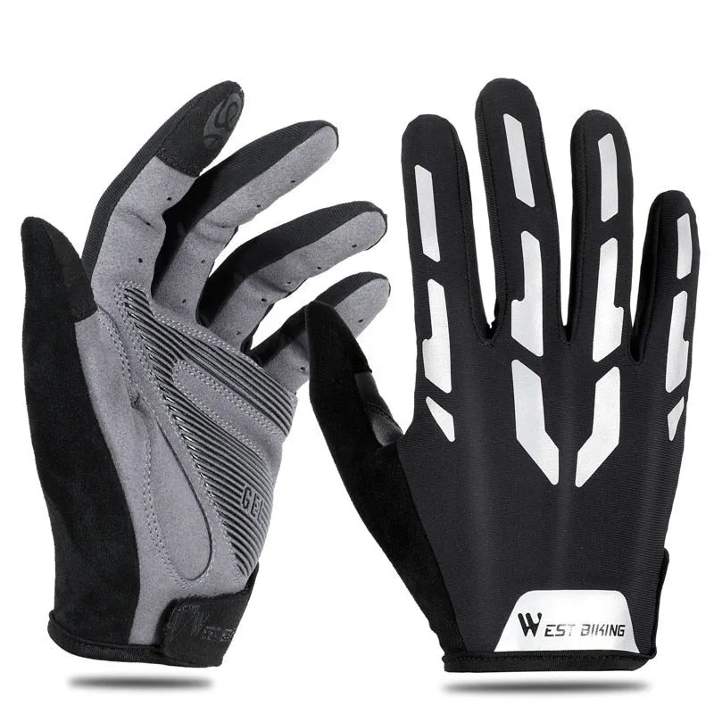 Reflective Cycling Gloves Touch Screen Breathable Sports Gloves Men Women Bicycle Motorcycle Running Fitness Gloves