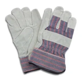 Safety Zone® 'A' Grade Leather Gunn Cut Work Gloves w/ Rubberized Safety Cuff - Case of 120 Pairs
