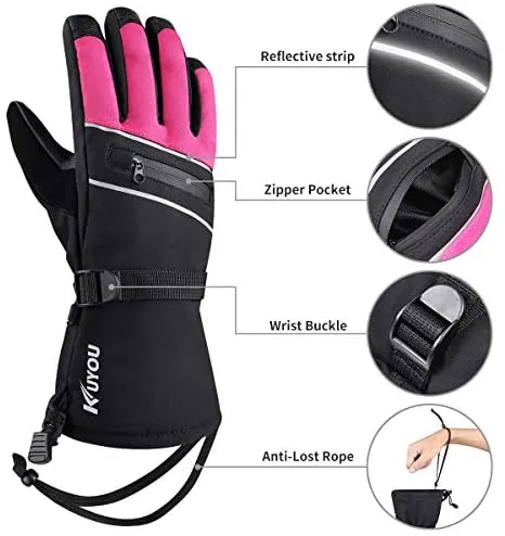 Ski Gloves Waterproof Winter Warm Gloves