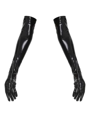 Yomorio Women's Wet Look Long Gloves